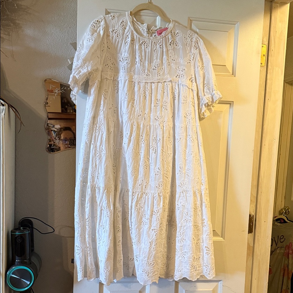 Kate Spade White Lace Midi Dress